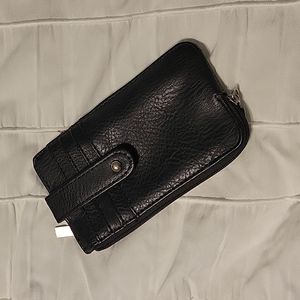 Black leather card holder